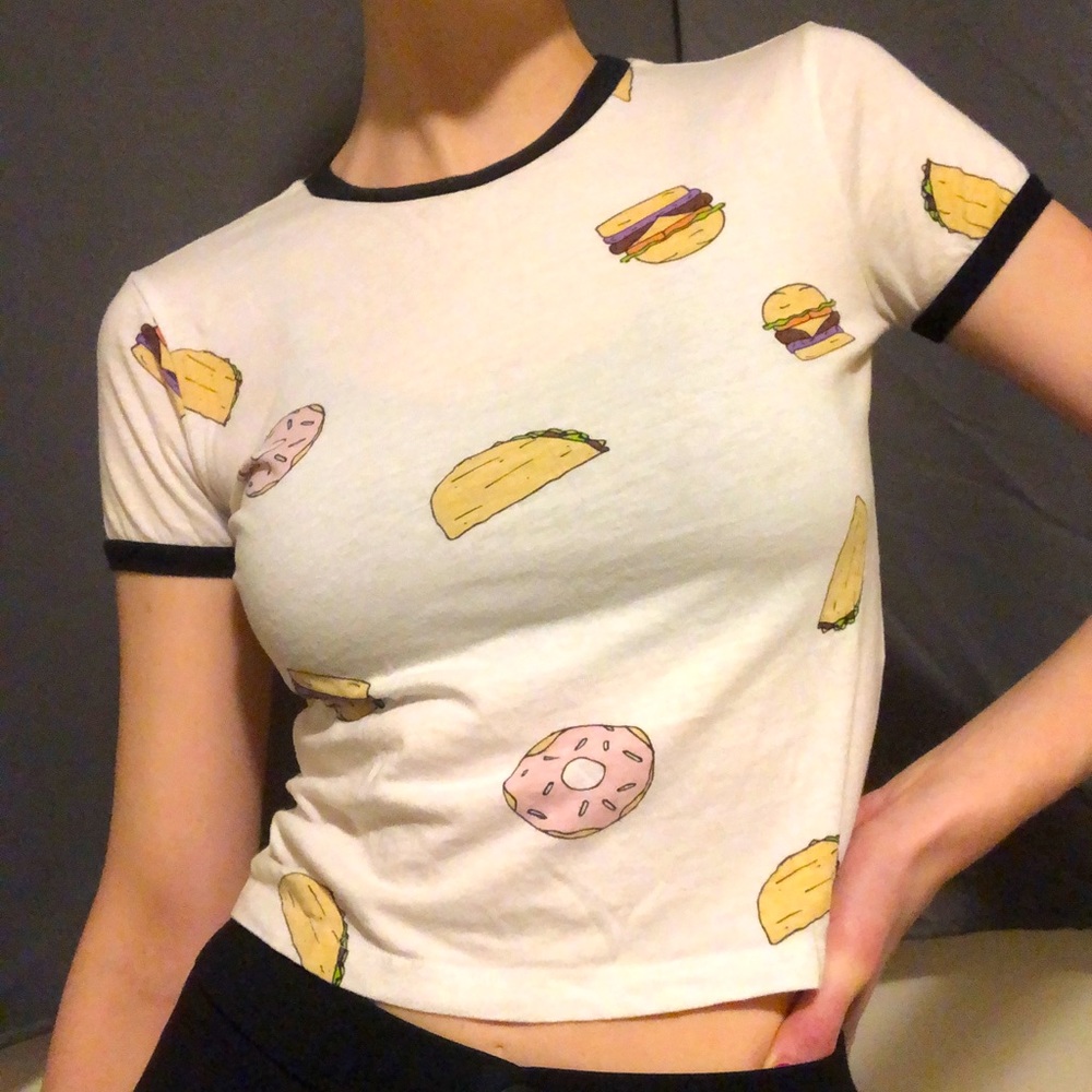 Tacos, Donuts & Burgers Crop Top